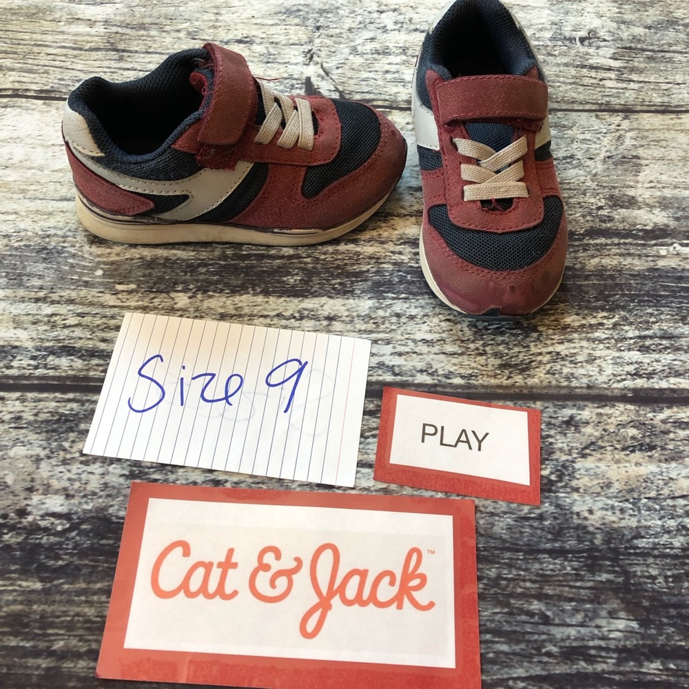Cat Jack Maroon Shoes with Velcro